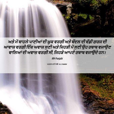 Picture 06 - ਪਰਕਾਸ਼ ਦੀ ਪੋਥੀ 14:2 PANIRV - ਅਤੇ ਮੈਂ ਬਾਹਲੇ - Bible Verse Picture