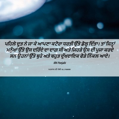 Picture 06 - ਪਰਕਾਸ਼ ਦੀ ਪੋਥੀ 16:2 PANIRV - ਪਹਿਲੇ ਦੂਤ ਨੇ ਜਾ ਕੇ - Bible Verse Picture