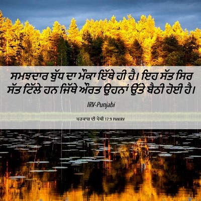 Picture 06 - ਪਰਕਾਸ਼ ਦੀ ਪੋਥੀ 17:9 PANIRV - ਸਮਝਦਾਰ ਬੁੱਧ ਦਾ - Bible Verse Picture