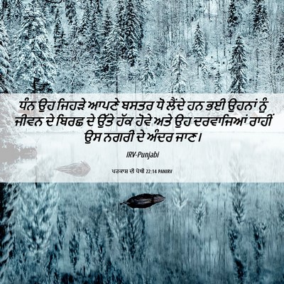 Picture 06 - ਪਰਕਾਸ਼ ਦੀ ਪੋਥੀ 22:14 PANIRV - ਧੰਨ ਉਹ ਜਿਹੜੇ ਆਪਣੇ - Bible Verse Picture