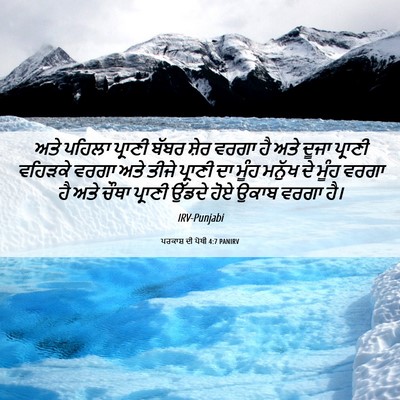 Picture 06 - ਪਰਕਾਸ਼ ਦੀ ਪੋਥੀ 4:7 PANIRV - ਅਤੇ ਪਹਿਲਾ ਪ੍ਰਾਣੀ - Bible Verse Picture