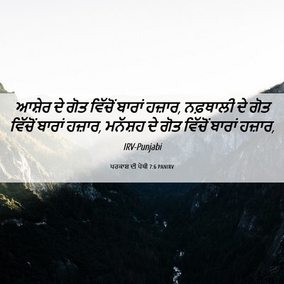 Picture 06 - ਪਰਕਾਸ਼ ਦੀ ਪੋਥੀ 7:6 PANIRV - ਆਸ਼ੇਰ ਦੇ ਗੋਤ - Bible Verse Picture
