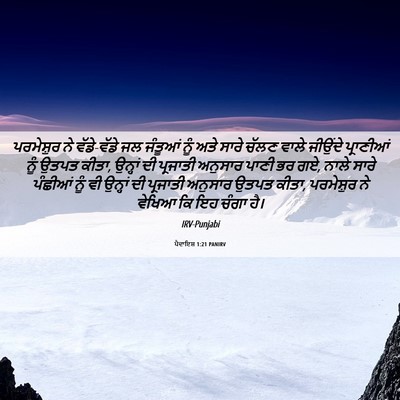 Picture 06 - ਪੈਦਾਇਸ਼ 1:21 PANIRV - ਪਰਮੇਸ਼ੁਰ ਨੇ - Bible Verse Picture