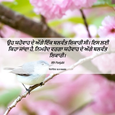 Picture 06 - ਪੈਦਾਇਸ਼ 10:9 PANIRV - ਉਹ ਯਹੋਵਾਹ ਦੇ ਅੱਗੇ - Bible Verse Picture