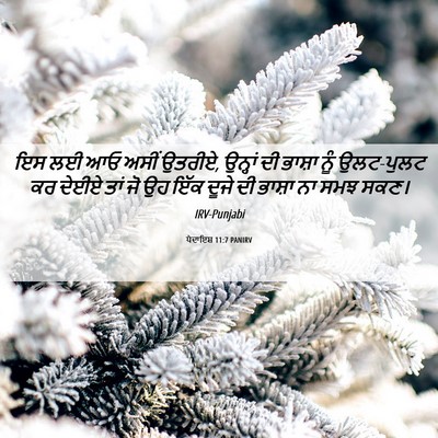 Picture 06 - ਪੈਦਾਇਸ਼ 11:7 PANIRV - ਇਸ ਲਈ ਆਓ ਅਸੀਂ - Bible Verse Picture