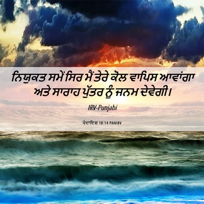Picture 06 - ਪੈਦਾਇਸ਼ 18:14 PANIRV - ਨਿਯੁਕਤ ਸਮੇਂ ਸਿਰ - Bible Verse Picture