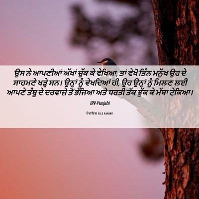 Picture 06 - ਪੈਦਾਇਸ਼ 18:2 PANIRV - ਉਸ ਨੇ ਆਪਣੀਆਂ ਅੱਖਾਂ - Bible Verse Picture