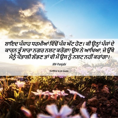 Picture 06 - ਪੈਦਾਇਸ਼ 18:28 PANIRV - ਸ਼ਾਇਦ ਪੰਜਾਹ - Bible Verse Picture
