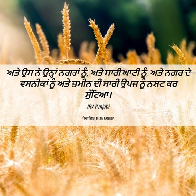 Picture 06 - ਪੈਦਾਇਸ਼ 19:25 PANIRV - ਅਤੇ ਉਸ ਨੇ ਉਨ੍ਹਾਂ - Bible Verse Picture