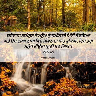 Picture 06 - ਪੈਦਾਇਸ਼ 2:7 PANIRV - ਯਹੋਵਾਹ ਪਰਮੇਸ਼ੁਰ - Bible Verse Picture