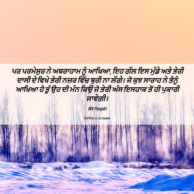 Picture 06 - ਪੈਦਾਇਸ਼ 21:12 PANIRV - ਪਰ ਪਰਮੇਸ਼ੁਰ ਨੇ - Bible Verse Picture