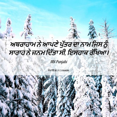 Picture 06 - ਪੈਦਾਇਸ਼ 21:3 PANIRV - ਅਬਰਾਹਾਮ ਨੇ ਆਪਣੇ - Bible Verse Picture