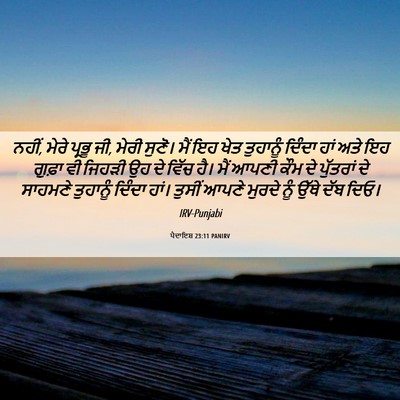 Picture 06 - ਪੈਦਾਇਸ਼ 23:11 PANIRV - ਨਹੀਂ, ਮੇਰੇ ਪ੍ਰਭੂ - Bible Verse Picture