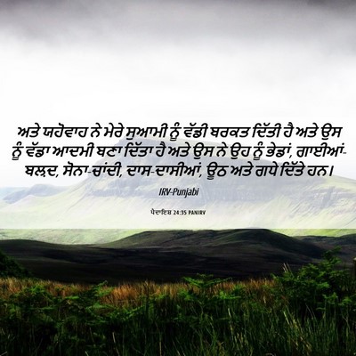 Picture 06 - ਪੈਦਾਇਸ਼ 24:35 PANIRV - ਅਤੇ ਯਹੋਵਾਹ ਨੇ ਮੇਰੇ - Bible Verse Picture