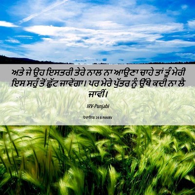 Picture 06 - ਪੈਦਾਇਸ਼ 24:8 PANIRV - ਅਤੇ ਜੇ ਉਹ ਇਸਤਰੀ - Bible Verse Picture