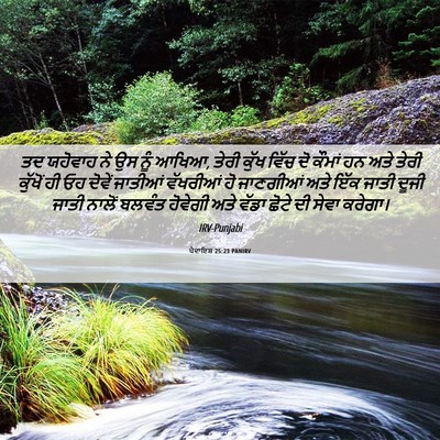 Picture 06 - ਪੈਦਾਇਸ਼ 25:23 PANIRV - ਤਦ ਯਹੋਵਾਹ ਨੇ ਉਸ ਨੂੰ - Bible Verse Picture
