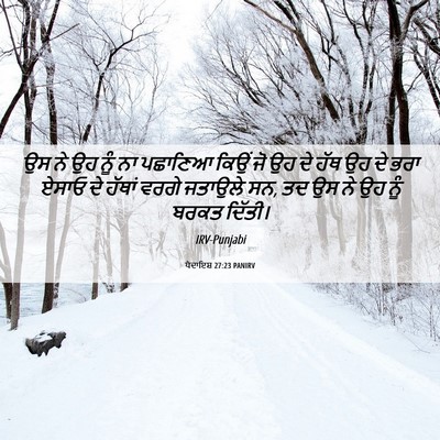 Picture 06 - ਪੈਦਾਇਸ਼ 27:23 PANIRV - ਉਸ ਨੇ ਉਹ ਨੂੰ ਨਾ - Bible Verse Picture