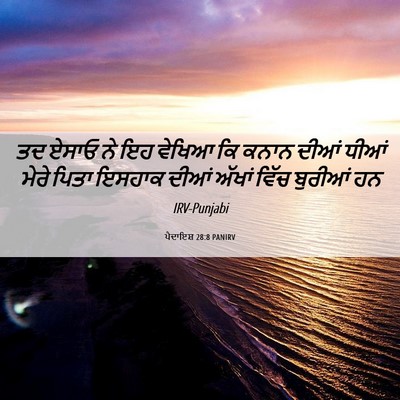 Picture 06 - ਪੈਦਾਇਸ਼ 28:8 PANIRV - ਤਦ ਏਸਾਓ ਨੇ ਇਹ ਵੇਖਿਆ - Bible Verse Picture