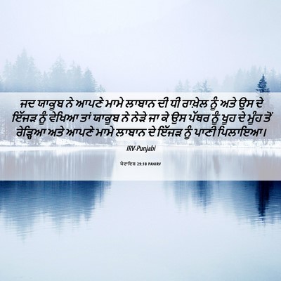 Picture 06 - ਪੈਦਾਇਸ਼ 29:10 PANIRV - ਜਦ ਯਾਕੂਬ ਨੇ ਆਪਣੇ - Bible Verse Picture