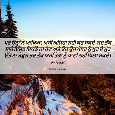 Picture 06 - ਪੈਦਾਇਸ਼ 29:8 PANIRV - ਪਰ ਉਨ੍ਹਾਂ ਨੇ ਆਖਿਆ, - Bible Verse Picture