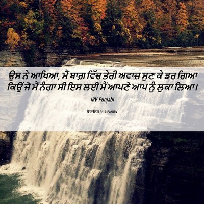 Picture 06 - ਪੈਦਾਇਸ਼ 3:10 PANIRV - ਉਸ ਨੇ ਆਖਿਆ, ਮੈਂ - Bible Verse Picture