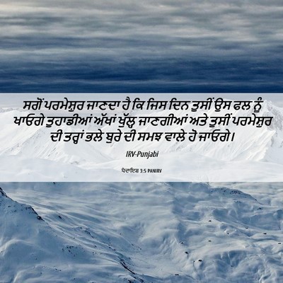 Picture 06 - ਪੈਦਾਇਸ਼ 3:5 PANIRV - ਸਗੋਂ ਪਰਮੇਸ਼ੁਰ - Bible Verse Picture
