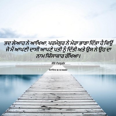 Picture 06 - ਪੈਦਾਇਸ਼ 30:18 PANIRV - ਤਦ ਲੇਆਹ ਨੇ ਆਖਿਆ, - Bible Verse Picture