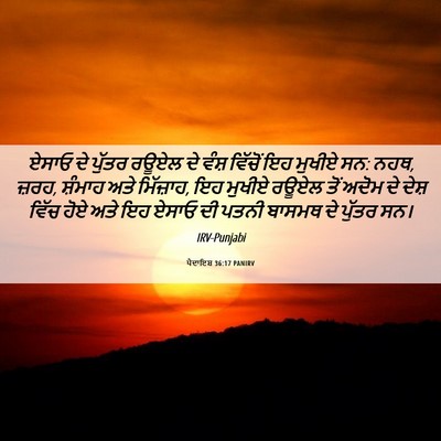 Picture 06 - ਪੈਦਾਇਸ਼ 36:17 PANIRV - ਏਸਾਓ ਦੇ ਪੁੱਤਰ ਰਊਏਲ - Bible Verse Picture