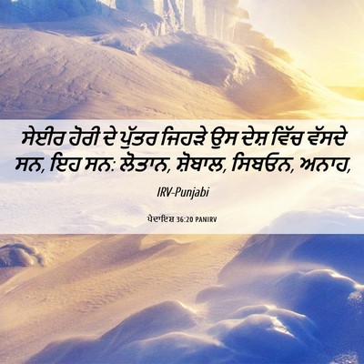 Picture 06 - ਪੈਦਾਇਸ਼ 36:20 PANIRV - ਸੇਈਰ ਹੋਰੀ ਦੇ ਪੁੱਤਰ - Bible Verse Picture