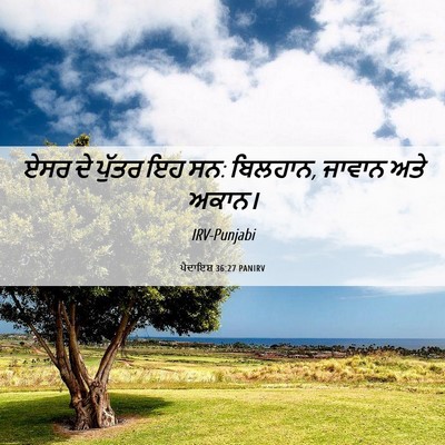 Picture 06 - ਪੈਦਾਇਸ਼ 36:27 PANIRV - ਏਸਰ ਦੇ ਪੁੱਤਰ ਇਹ ਸਨ: - Bible Verse Picture