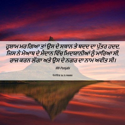 Picture 06 - ਪੈਦਾਇਸ਼ 36:35 PANIRV - ਹੂਸ਼ਾਮ ਮਰ ਗਿਆ ਤਾਂ - Bible Verse Picture