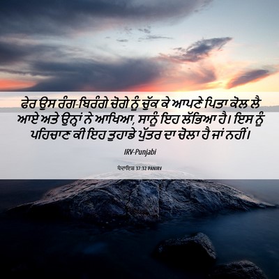 Picture 06 - ਪੈਦਾਇਸ਼ 37:32 PANIRV - ਫੇਰ ਉਸ ਰੰਗ-ਬਿਰੰਗੇ - Bible Verse Picture