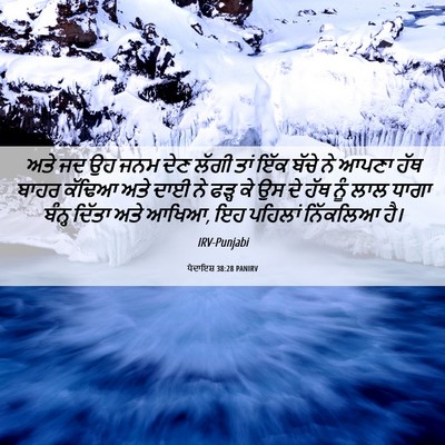Picture 06 - ਪੈਦਾਇਸ਼ 38:28 PANIRV - ਅਤੇ ਜਦ ਉਹ ਜਨਮ ਦੇਣ - Bible Verse Picture