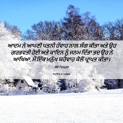 Picture 06 - ਪੈਦਾਇਸ਼ 4:1 PANIRV - ਆਦਮ ਨੇ ਆਪਣੀ ਪਤਨੀ - Bible Verse Picture