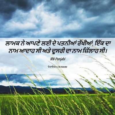 Picture 06 - ਪੈਦਾਇਸ਼ 4:19 PANIRV - ਲਾਮਕ ਨੇ ਆਪਣੇ ਲਈ ਦੋ - Bible Verse Picture