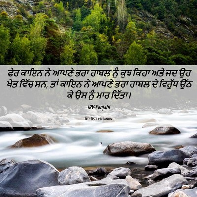 Picture 06 - ਪੈਦਾਇਸ਼ 4:8 PANIRV - ਫੇਰ ਕਾਇਨ ਨੇ ਆਪਣੇ - Bible Verse Picture