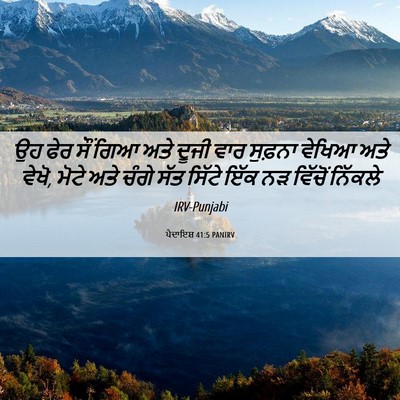 Picture 06 - ਪੈਦਾਇਸ਼ 41:5 PANIRV - ਉਹ ਫੇਰ ਸੌਂ ਗਿਆ ਅਤੇ - Bible Verse Picture