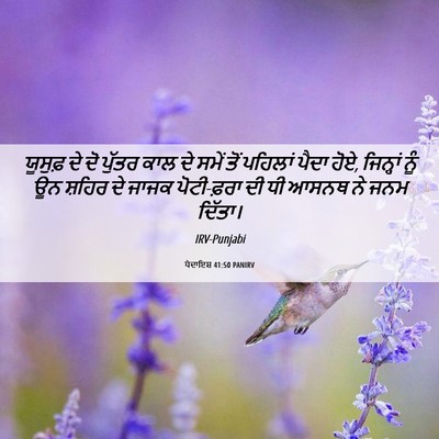 Picture 06 - ਪੈਦਾਇਸ਼ 41:50 PANIRV - ਯੂਸੁਫ਼ ਦੇ ਦੋ ਪੁੱਤਰ - Bible Verse Picture