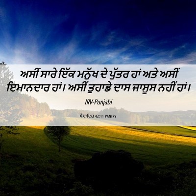 Picture 06 - ਪੈਦਾਇਸ਼ 42:11 PANIRV - ਅਸੀਂ ਸਾਰੇ ਇੱਕ - Bible Verse Picture