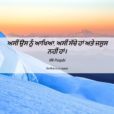 Picture 06 - ਪੈਦਾਇਸ਼ 42:31 PANIRV - ਅਸੀਂ ਉਸ ਨੂੰ ਆਖਿਆ, - Bible Verse Picture
