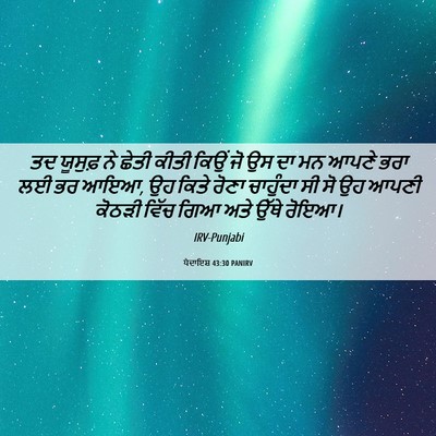Picture 06 - ਪੈਦਾਇਸ਼ 43:30 PANIRV - ਤਦ ਯੂਸੁਫ਼ ਨੇ ਛੇਤੀ - Bible Verse Picture