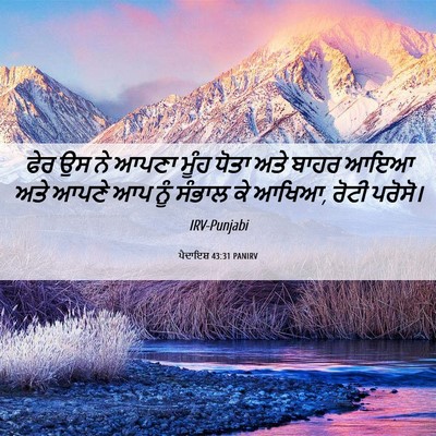Picture 06 - ਪੈਦਾਇਸ਼ 43:31 PANIRV - ਫੇਰ ਉਸ ਨੇ ਆਪਣਾ ਮੂੰਹ - Bible Verse Picture