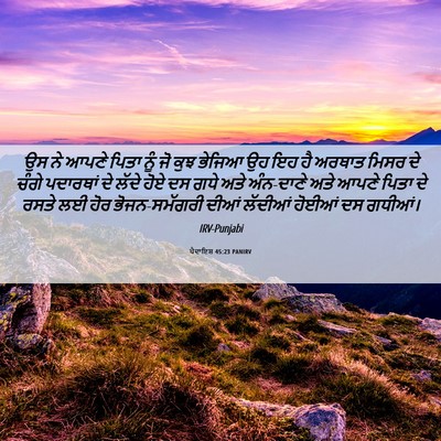 Picture 06 - ਪੈਦਾਇਸ਼ 45:23 PANIRV - ਉਸ ਨੇ ਆਪਣੇ ਪਿਤਾ ਨੂੰ - Bible Verse Picture