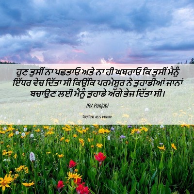 Picture 06 - ਪੈਦਾਇਸ਼ 45:5 PANIRV - ਹੁਣ ਤੁਸੀਂ ਨਾ ਪਛਤਾਓ - Bible Verse Picture
