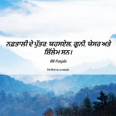 Picture 06 - ਪੈਦਾਇਸ਼ 46:24 PANIRV - ਨਫ਼ਤਾਲੀ ਦੇ ਪੁੱਤਰ: - Bible Verse Picture