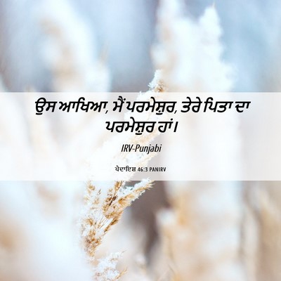 Picture 06 - ਪੈਦਾਇਸ਼ 46:3 PANIRV - ਉਸ ਆਖਿਆ, ਮੈਂ - Bible Verse Picture