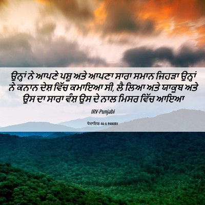 Picture 06 - ਪੈਦਾਇਸ਼ 46:6 PANIRV - ਉਨ੍ਹਾਂ ਨੇ ਆਪਣੇ - Bible Verse Picture
