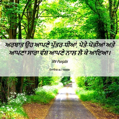 Picture 06 - ਪੈਦਾਇਸ਼ 46:7 PANIRV - ਅਰਥਾਤ ਉਹ ਆਪਣੇ - Bible Verse Picture