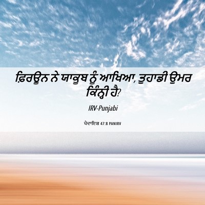 Picture 06 - ਪੈਦਾਇਸ਼ 47:8 PANIRV - ਫ਼ਿਰਊਨ ਨੇ ਯਾਕੂਬ - Bible Verse Picture