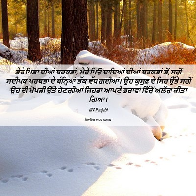 Picture 06 - ਪੈਦਾਇਸ਼ 49:26 PANIRV - ਤੇਰੇ ਪਿਤਾ ਦੀਆਂ - Bible Verse Picture